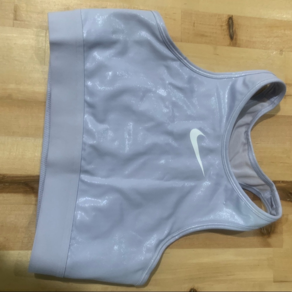 NIKE high neck shimmer sports bra